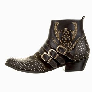 Anine Bing Penny Studded Leather Ankle Boots